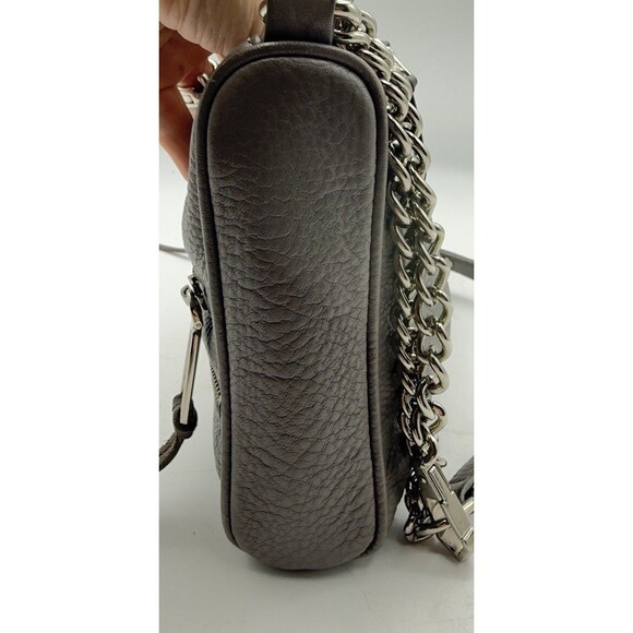 Rebecca Minkoff Smokey Grey Pebbled Leather 3-zip Rocker Studded Crossbody Bag - Picture 4 of 12